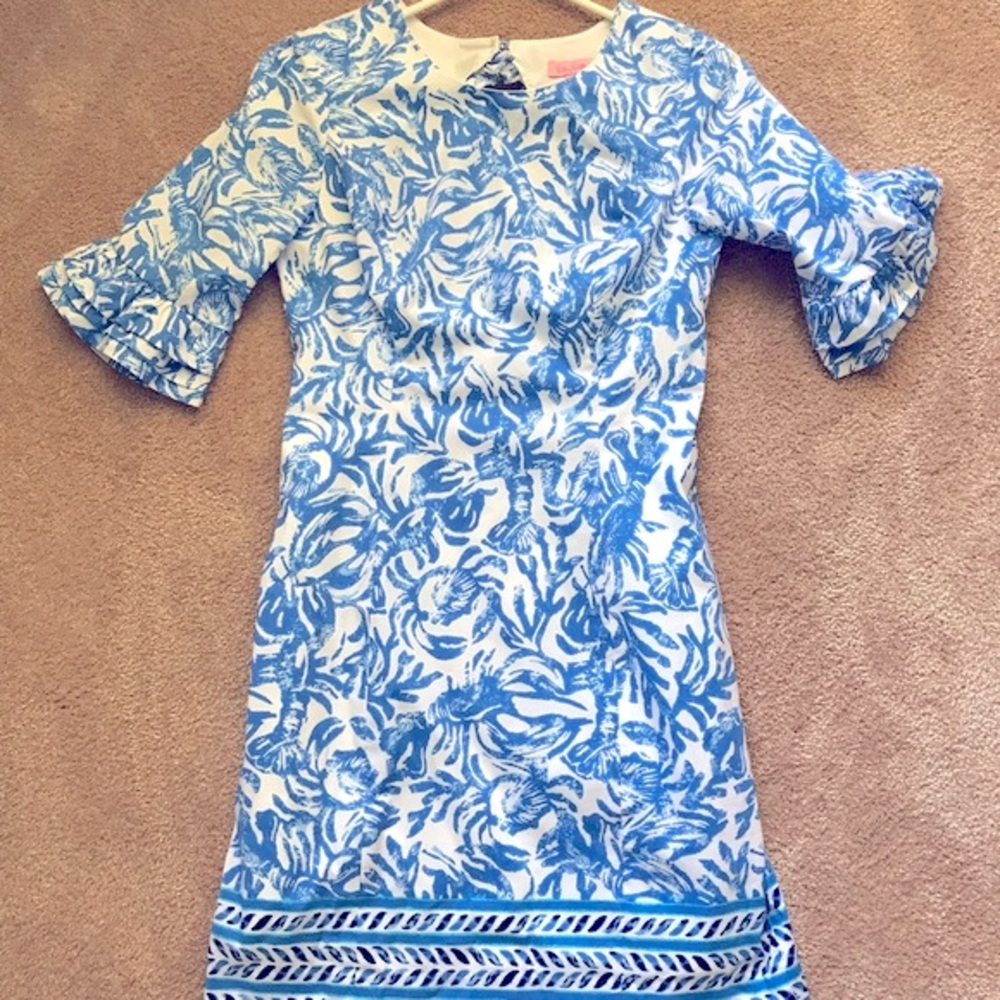 Lilly Pulitzer New Blue Fiesta Lined a Slip Interior Dress NWOT